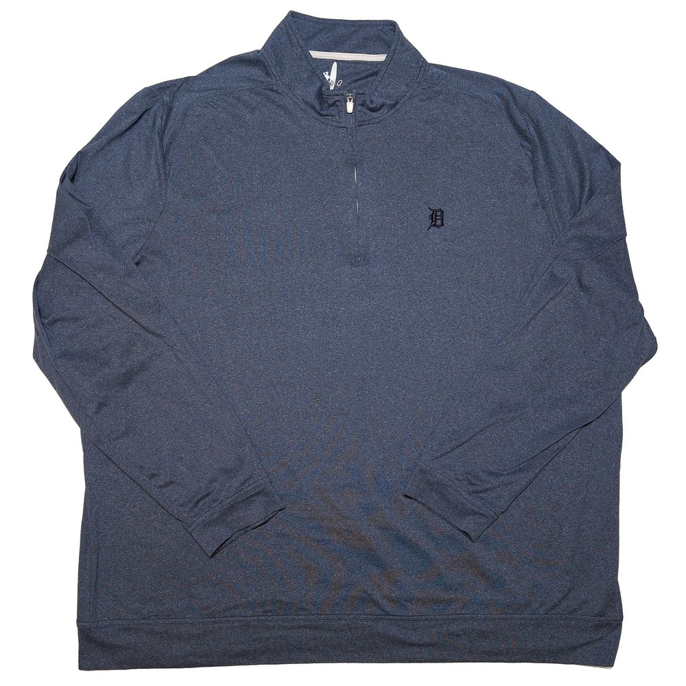 JOHNNIE O Detroit Tigers MLB Performance Pullover Men XXL 2XL Blue 1/4 Zip